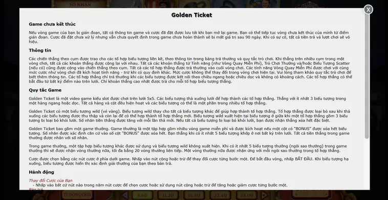 Chinh Phục Game Nhanh Golden Ticket Tại VaoBet Với Cơ Hội Thắng Lớn