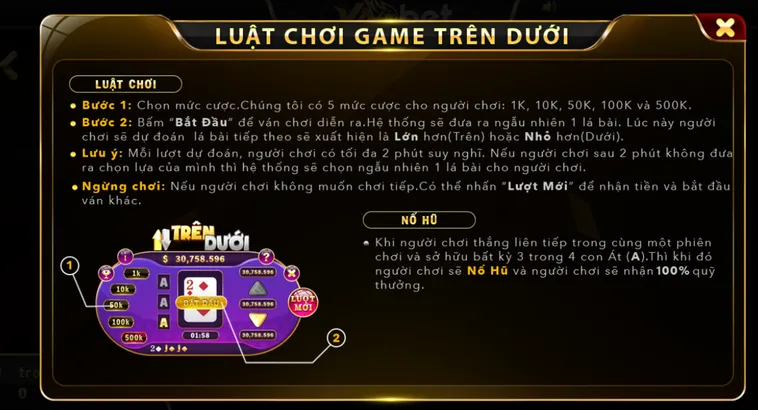 Hướng Dẫn Chi Tiết Cách Chơi Game Nhanh Trên Dưới Tại VaoBet Đẳng Cấp