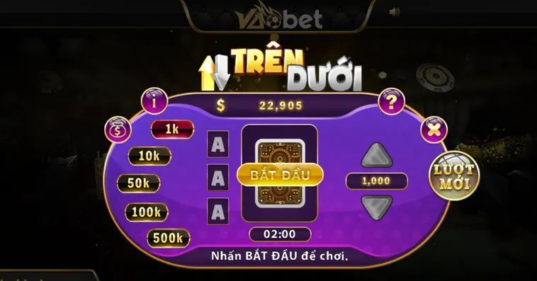 Hướng Dẫn Chi Tiết Cách Chơi Game Nhanh Trên Dưới Tại VaoBet Đẳng Cấp